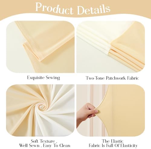 Ivory Champagne Arch Backdrop Cover 7.2FT Party Wedding Arch Covers Stretchy Backdrop Baby Shower Bridal Shower, alternate