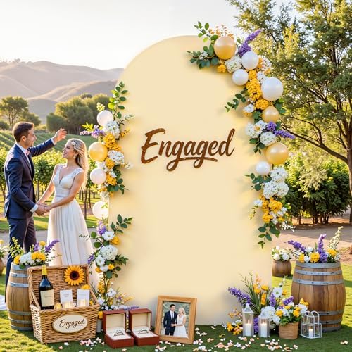 Ivory Champagne Arch Backdrop Cover 7.2FT Party Wedding Arch Covers Stretchy Backdrop Baby Shower Bridal Shower, alternate