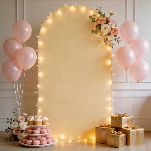 Ivory Champagne Arch Backdrop Cover 7.2FT Party Wedding Arch Covers Stretchy Backdrop Baby Shower Bridal Shower, alternate