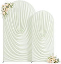 Ivory Draped Arch Backdrop Covers 7.2 and 6 FT, Cream Draped Arch Cover Stretchy Backdrop Set of 2 for Birthday