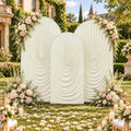 Ivory Draped Arch Cover, 6FT, 6.6FT & 7.2FT Ruched Ripple Arch Covers