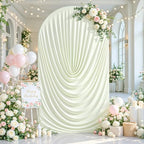 Ivory Draped Arch Cover, 7.2FT Elegant Wedding Arch Backdrop Cover in 7.2FT in Ivory