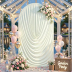 Ivory Draped Arch Cover, 7.2FT Elegant Wedding Arch Backdrop Cover in 7.2FT in Ivory, alternate view 4