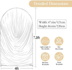 Ivory Draped Arch Cover, 7.2FT Elegant Wedding Arch Backdrop Cover in 7.2FT in Ivory, alternate view 5