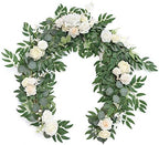 Ivory Eucalyptus Flower Garland White Wedding Arch 6 FT