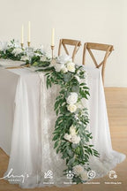 Ivory Eucalyptus Flower Garland White Wedding Arch 6 FT, alternate view 2