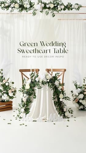Ivory Eucalyptus Flower Garland White Wedding Arch 6 FT, alternate view 4