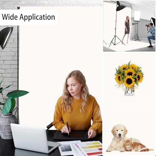 Ivory Photography Backdrop for Photoshoot, Fabric 10x20ft in 10x20ft, alternate view 2
