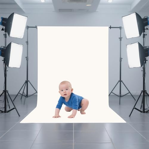 Ivory Photography Backdrop for Photoshoot, Fabric 3x5ft in 3x5ft, alternate view 2