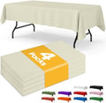 Ivory Plastic Table Cloth Disposable, 4 Pack, 54 x 108 in