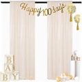 Ivory Sequin Backdrop 2 Pieces Photograph Backdrops 7FTx7FT Beige Backdrop Curtains Panels Sparkly Background