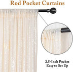 Ivory Sequin Backdrop 2 Pieces Photograph Backdrops 7FTx7FT Beige Backdrop Curtains Panels Sparkly Background, alternate view