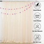 Ivory Sequin Backdrop 2 Pieces Photograph Backdrops 7FTx7FT Beige Backdrop Curtains Panels Sparkly Background, alternate view