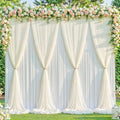 Ivory Tulle Backdrop Curtain for Parties Wedding,10ft x 10ft Wrinkle Free Curtain Backdrop,2 Layer Drapes for