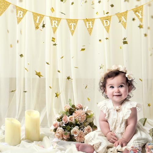Ivory Tulle Backdrop Curtain for Wedding Parties 10ft x 10ft Sheer Backdrop Curtains for Bridal Shower Birthday, alternate
