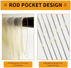 Ivory Tulle Backdrop Curtain with Lights for Decor, 10x10FT in 10x10FT, alternate view 6