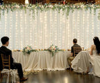 Ivory Tulle Backdrop Curtains with Lights String for Parites Wedding 20×8ft Ivory Sheer Backdrop Curtains for, alternate view
