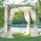Ivory Wedding Arch Draping Fabric 28" x19FT Sheer Curtain Drapes in 28" width x 19Ft length(2 Panels) in Ivory, alternate