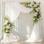Ivory Wedding Arch Draping Fabric 30'' x 18FT Sheer Chiffon Arch Drapes