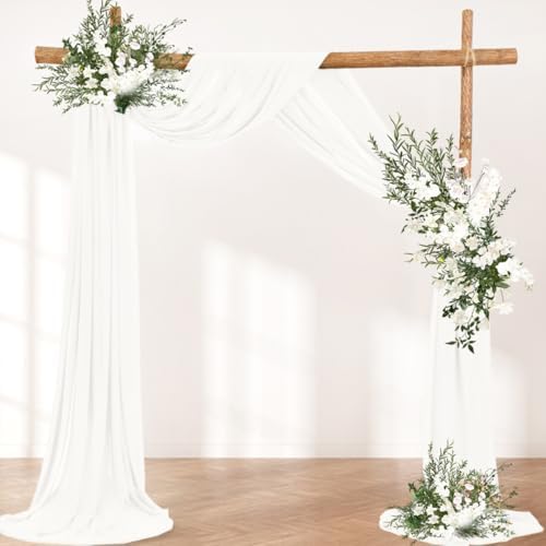 Ivory Wedding Arch Draping Fabric 30'' x 18FT Sheer Chiffon Arch Drapes, alternate view 5
