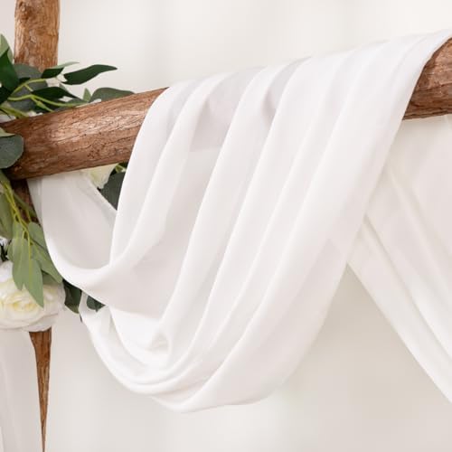 Ivory Wedding Arch Draping Fabric 30'' x 18FT Sheer Chiffon Arch Drapes, alternate view 6