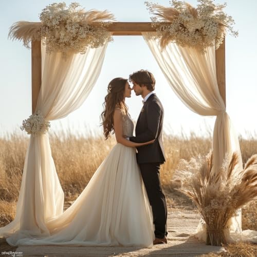 Ivory Wedding Arch Draping Fabric - 31" x 20FT Sheer Chiffon Panel - Wrinkle-Free Backdrop Drapery for Ceremony, alternate