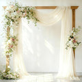 Ivory Wedding Arch Draping Fabric - 31" x 20FT Sheer Chiffon Panel - Wrinkle-Free Backdrop Drapery for Ceremony