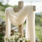 Ivory Wedding Arch Draping Fabric - 31" x 20FT Sheer Chiffon Panel - Wrinkle-Free Backdrop Drapery for Ceremony, alternate