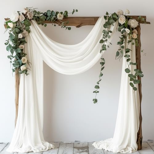 Ivory Wedding Arch Draping Fabric Backdrop Drapes Sheer 28.7"x 20FT