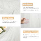 Ivory Wedding Arch Draping Fabric Backdrop Drapes Sheer 28.7"x 20FT, alternate view 2