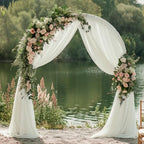 Ivory Wedding Arch Draping Fabric Backdrop Drapes Sheer 28.7"x 20FT, alternate view 3