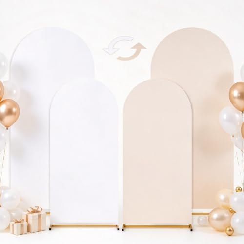 Ivory White Arch Backdrop Covers 7.2FT 6FT Wedding Party Arch Covers in 6/7.2ft in Ivory, White