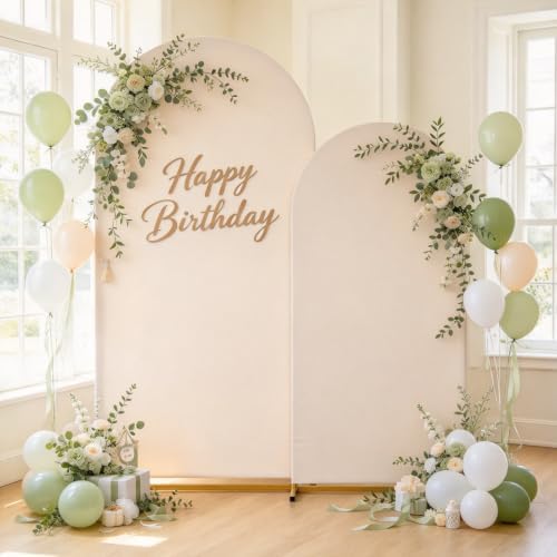 Ivory White Arch Backdrop Covers 7.2FT 6FT Wedding Party Arch Covers in 6/7.2ft in Ivory, White, alternate view 3