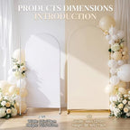 Ivory White Arch Backdrop Covers 7.2FT 6FT Wedding Party Arch Covers in 6/7.2ft in Ivory, White, alternate view 4