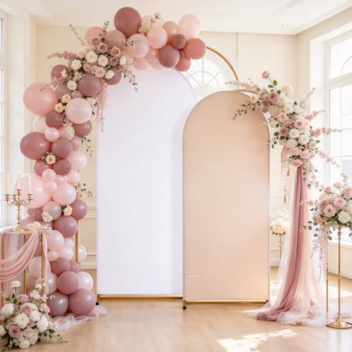 Ivory White Arch Backdrop Covers 7.2FT 6FT Wedding Party Arch Covers in 6/7.2ft in Ivory, White, alternate view 5