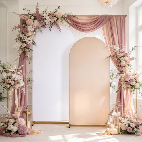 Ivory White Arch Backdrop Covers 7.2FT 6FT Wedding Party Arch Covers in 6/7.2ft in Ivory, White, alternate view 6