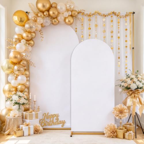 Ivory White Arch Backdrop Covers 7.2FT 6FT Wedding Party Arch Covers in 6/7.2ft in Ivory, White, alternate view 7