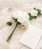 Ivory White Foam Roses 25pcs Artificial Flower with Stem Home Decor in Ivory White, alternate view 5