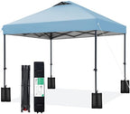 JEAREY 10x10 Pop Up Canopy Tent, Easy Up Outdoor Market Canopy, Light Blue in Light Blue