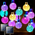 Jedavai Solar String Lights Outdoor 2 Pack 200 Led 80FT Multi-Color Crystal Globe Lights with 8 Lighting Modes