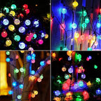 Jedavai Solar String Lights Outdoor 2 Pack 200 Led 80FT Multi-Color Crystal Globe Lights with 8 Lighting Modes, alternate