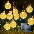 Jedavai Solar String Lights Outdoor 2 Pack 200 Led 80FT Warm White Crystal Globe Lights with 8 Lighting Modes
