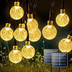 Jedavai Solar String Lights Outdoor 2 Pack 200 Led 80FT Warm White Crystal Globe Lights with 8 Lighting Modes