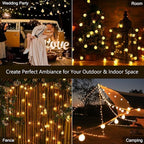 Jedavai Solar String Lights Outdoor 2 Pack 200 Led 80FT Warm White Crystal Globe Lights with 8 Lighting Modes, alternate view