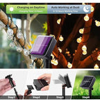 Jedavai Solar String Lights Outdoor 2 Pack 200 Led 80FT Warm White Crystal Globe Lights with 8 Lighting Modes, alternate view
