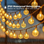 Jedavai Solar String Lights Outdoor 2 Pack 200 Led 80FT Warm White Crystal Globe Lights with 8 Lighting Modes, alternate view