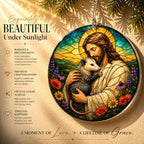 Jesus Christmas Ornament, Jesus Hugging Opossum Ornament, Christian Christmas Ornaments, Religious Holiday, alternate view 3