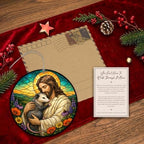 Jesus Christmas Ornament, Jesus Hugging Opossum Ornament, Christian Christmas Ornaments, Religious Holiday, alternate view 5