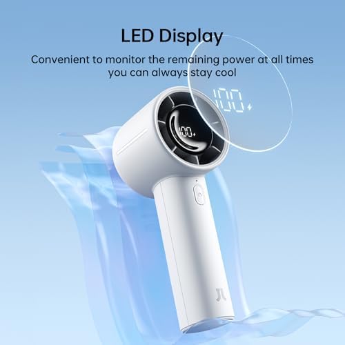 JISULIFE Handheld Turbo Fan Life10S, 28H Max Runtime, Strong Wind, Gray in Gray, alternate view 4