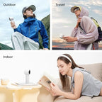 JISULIFE Handheld Turbo Fan Life10S, 28H Max Runtime, Strong Wind, Gray in Gray, alternate view 6
